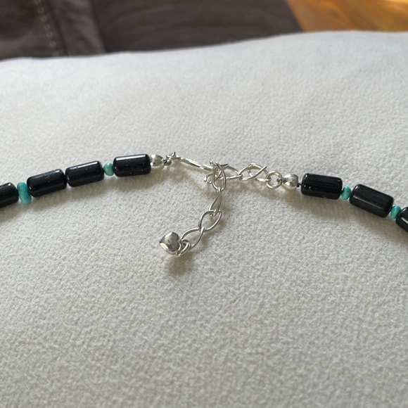 NWT Genuine Jay King Turquoise Inlay Necklace with Black Stone - Picture 3 of 7